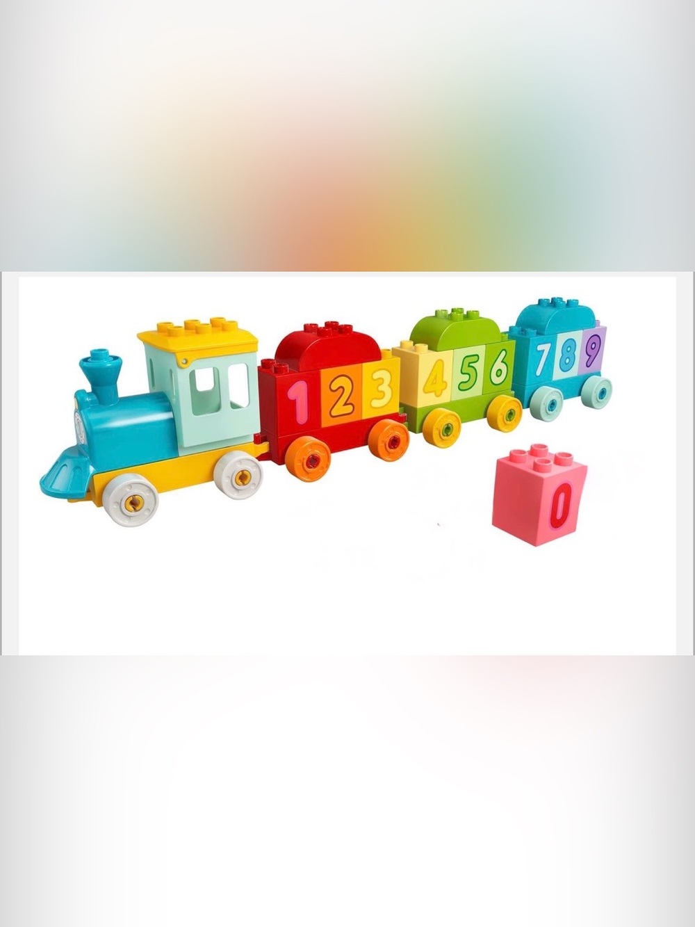 Duplo Lego 10954 number train 0-9 and 4 train cars 20 pieces